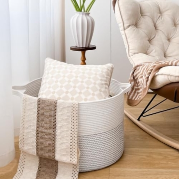 INDRESSME XXXLarge Woven Cotton Storage Basket - Stylish & Functional