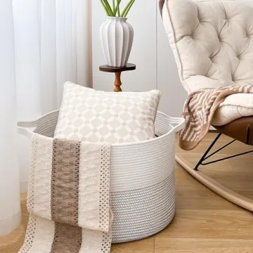 INDRESSME XXXLarge Woven Cotton Storage Basket - Stylish & Functional
