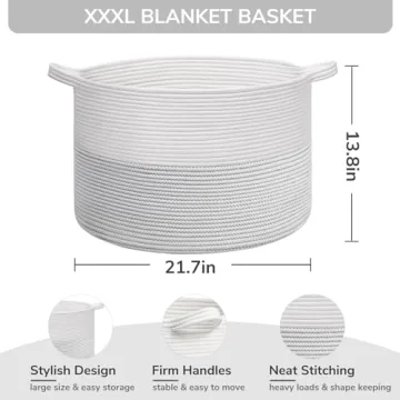 INDRESSME XXXLarge Woven Cotton Storage Basket - Stylish & Functional