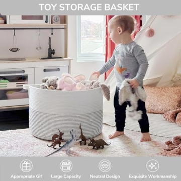 INDRESSME XXXLarge Woven Cotton Storage Basket - Stylish & Functional