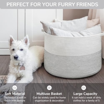 INDRESSME XXXLarge Woven Cotton Storage Basket - Stylish & Functional