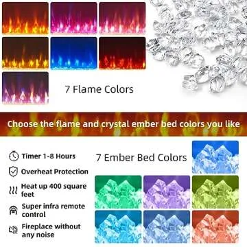 OKD Fireplace TV Stand for 80 Inch TV, Farmhouse Entertainment Center with 42" Fireplace & LED Lights, Modern Media Console Table with Storage Drawers & Cabinets for Living Room, Light Rustic Oak