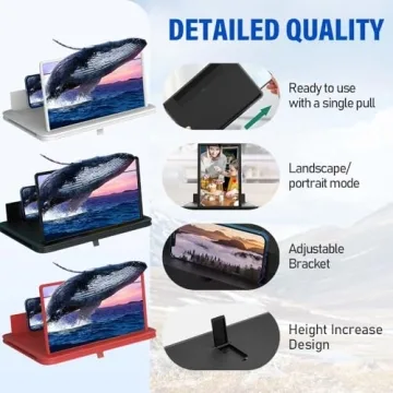 YAWOTA Mobile Phone Magnifier Screen, 14 Inch 3D HD