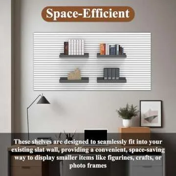 MQKIWAO 2 Pcs 16X8 Inch Slatwall Shelves, Heavy Duty Slatwall Baskets, Metal Slat Wall Shelves Accessories, Metal Retail Display for Storage and Organization, Black