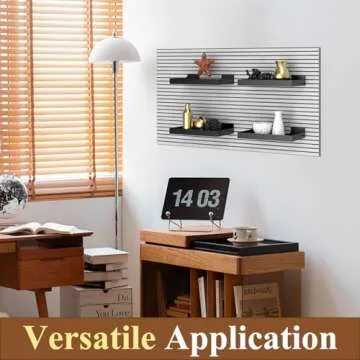 MQKIWAO 2 Pcs 16X8 Inch Slatwall Shelves, Heavy Duty Slatwall Baskets, Metal Slat Wall Shelves Accessories, Metal Retail Display for Storage and Organization, Black