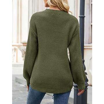 MEROKEETY Waffle Knit Sweater for Women, Casual and Chic