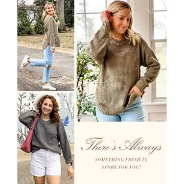 MEROKEETY Waffle Knit Sweater for Women, Casual and Chic