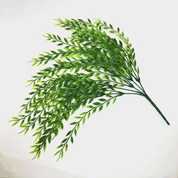 Artificial Weeping Willow, Plastic Plants Greenery Leaves Fake Hanging Vine Faux Ivy Garland UV Resistant for Home Indoor Outdoor Garden Door Wall Baskets Wedding Party Table Decor Decoration - 8 Pcs