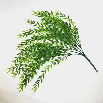 Artificial Weeping Willow, Plastic Plants Greenery Leaves Fake Hanging Vine Faux Ivy Garland UV Resistant for Home Indoor Outdoor Garden Door Wall Baskets Wedding Party Table Decor Decoration - 8 Pcs