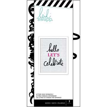 American Crafts Heidi Swapp Letterboard 7 Piece Word Set Celebrate Black