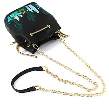 Stylish LABANCA Cactus Embroidery Mini Bucket Bag