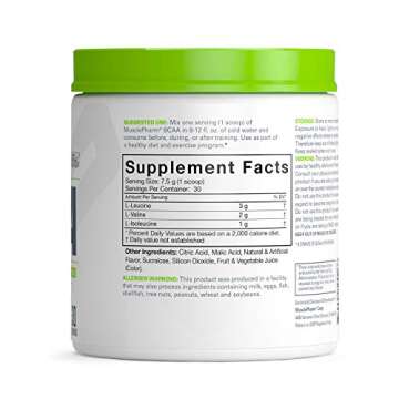 MusclePharm Essentials BCAA Powder, Post-Workout Recovery Drink, Orange Mango, 30 Servings