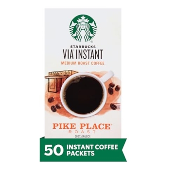 Starbucks VIA Instant Coffee Packets, 100% Arabica- 50 Servings