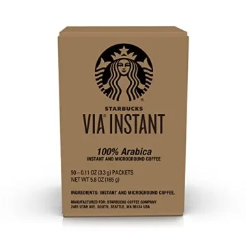 Starbucks VIA Instant Coffee Packets, 100% Arabica- 50 Servings