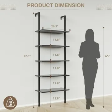 Furmax 5-Tier Wall Mount Shelf Stylish Storage Solution