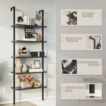 Furmax 5-Tier Wall Mount Shelf Stylish Storage Solution