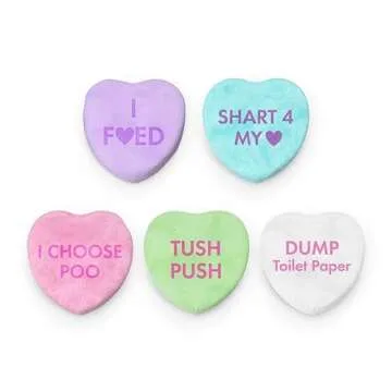 DUDE Wipes Conversation Hearts Candy Gift For Him Bundle With 1 Pack 48 Flushable Wipes Mint Chill - Valentines Day Gift for Him - Sewer & Septic Safe