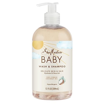 SheaMoisture Baby Wash and Shampoo 100% Virgin Coconut Oil for Baby Skin Cruelty Free Skin Care 13 o...