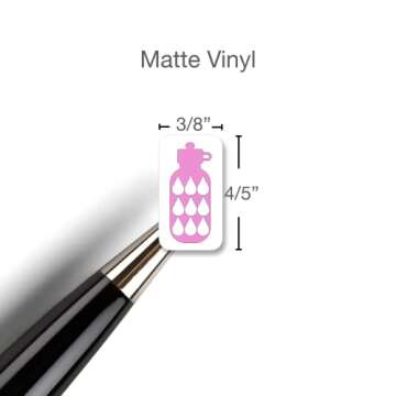 Water Habit Tracker Planne Sticker / 60 Daily Write In Smudge Proof Vinyl Stickers (1/2”H) / Hydra...