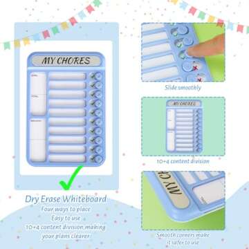 Magnetic Dry Erase Chore Chart for Kids - Fun & Functional