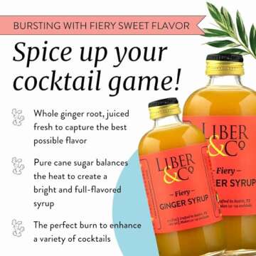 Liber & Co. Fiery Ginger Syrup (9.5oz) Made with Peruvian Ginger Root