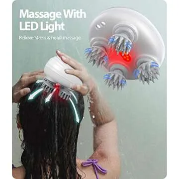 VIVIYA Electric Scalp Massager, Waterproof Electric Hair Massager with 8 Massage Claws, Portable Hea...