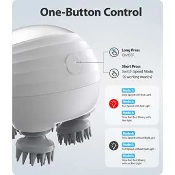 VIVIYA Electric Scalp Massager, Waterproof Electric Hair Massager with 8 Massage Claws, Portable Head Massager Scalp Stress Relax, Handheld Hair Scalp Massager for Stress Relief