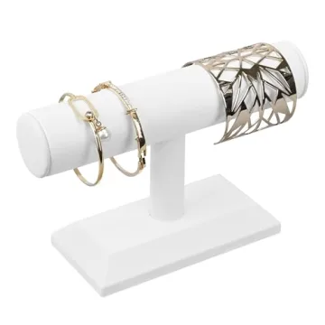 MOOCA T-Bar Deluxe Wooden Bracelet Holder Display, Elegant Jewelry Organizer