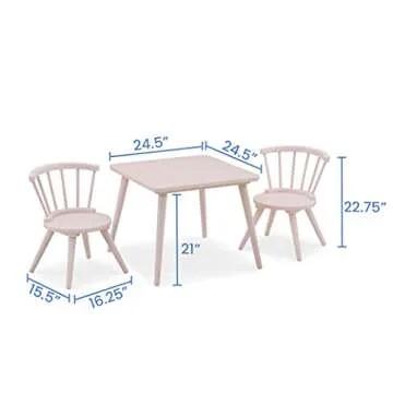 Delta Children Windsor 2-Piece Chair Set, Blush Pink