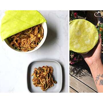 Ecozoi Reusable Beeswax Food Wraps, Assorted 4 Pack Sandwich Wraps, Plastic Free Food Storage Ideal For Kitchen Storage, Bread Wraps, Vegetable & Fruit Bowl Covers, Zero Waste | 1s, 1m, 1l, & 1xl