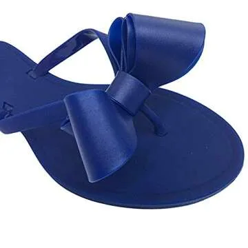 Chic heipeiwa Women's Bow Jelly Sandals for Summer Beach Fun
