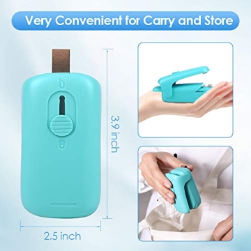 EZCO Mini Handheld Bag Heat Vacuum Sealer, & Cutter 2 in 1 Portable Resealer Machine for Plastic Bags Storage Food Snack Cookies Fresh (Battery Included)