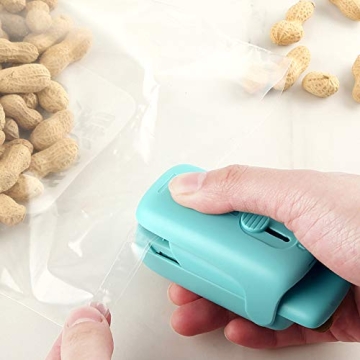 EZCO Mini Handheld Bag Heat Vacuum Sealer, & Cutter 2 in 1 Portable Resealer Machine for Plastic Bags Storage Food Snack Cookies Fresh (Battery Included)