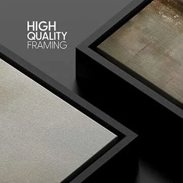 SIGNWIN Framed Canvas Wall Art Dramatic Golden Landscape by The Sea on a Cloudy Day Coastal Ocean Oil Painting Abstract Modern Closeup Relax/Calm for Living Room, Bedroom, Office - 24"x36" Black