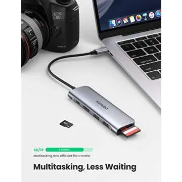 UGREEN USB C Hub 6 in 1 Dongle to HDMI 4K 2 USB 3.0 Ports SD TF Card Reader 100W PD Charging Adapter Dock Station for MacBook Pro Air 2020 2019 2018 Galaxy Note 10 S10 S9 S8 Surface Go XPS 13 15