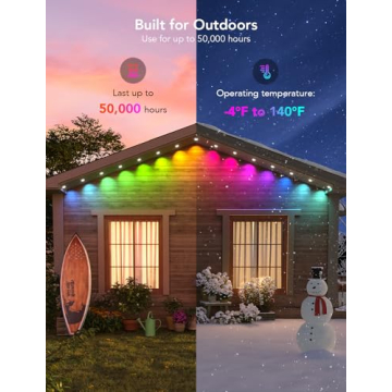 Smart RGBIC Outdoor Lights - 50ft eaves with Alexa