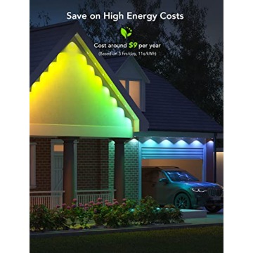 Smart RGBIC Outdoor Lights - 50ft eaves with Alexa