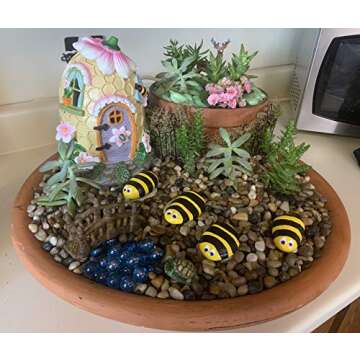 Mystic Garden Solar Resin Fairy Garden House. Beehive Design. Lights up at Night; Indoor or Outdoor ...