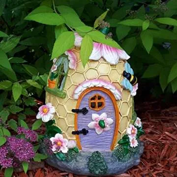 Enchanting Solar Resin Fairy House for Magical Gardens