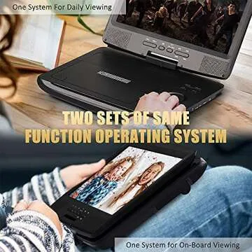 12" Portable DVD Player with Car Charger and Carry Case