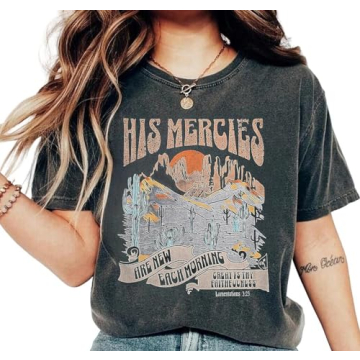 Boho Christian Shirts Women Vintage Bible Verse Floral Tees