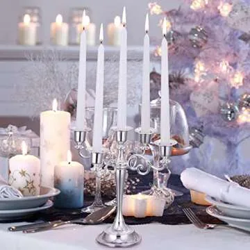 Kedtui 10" Dripless Taper Candles Set of 24 - White