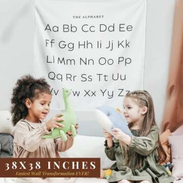 Kiavé ABC learning for toddlers, Luxurious Duck Cotton, Woven Canvas Fabric, ABC Poster for Toddlers Wall/Classic Alphabet Wall Chart for Baby Nursery, Playroom