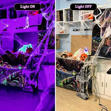 Meloght 42W LED Black Light Bar, 36 LEDs Blacklight Flood Light with Plug and Switch, Light Up 24x24...