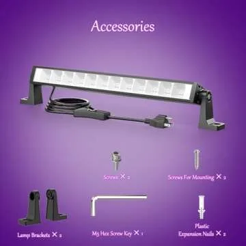 Meloght 42W LED Black Light Bar, 36 LEDs Blacklight Flood Light with Plug and Switch, Light Up 24x24ft Area, Glow Lights for Party, Halloween, Bedroom, Stage Lighting, Fluorescent Poster