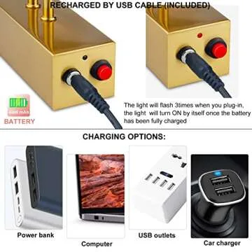 YAMMIY 17" Rechargeable Dimmable Wireless Picture Light