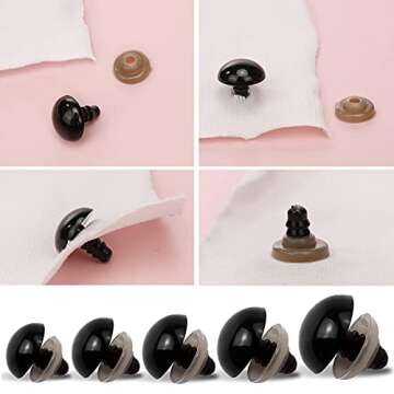 Plastic Safety Eyes for Crochet Animals - 12 Sizes Stuffed Animal Safety Eyes for Crafts Crochet Safety Eyes - 154Pcs Safety Eyes for Dolls Bear Noses Dog Plush Animal Eyes - Plastic Eyes DIY Doll