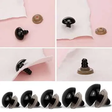 Plastic Safety Eyes for Crochet Animals - 12 Sizes Stuffed Animal Safety Eyes for Crafts Crochet Safety Eyes - 154Pcs Safety Eyes for Dolls Bear Noses Dog Plush Animal Eyes - Plastic Eyes DIY Doll