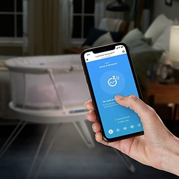 Fisher-Price Baby Bedside Sleeper Luminate Bassinet with Sound Detection plus Customizable Lights Music and Sounds for Newborns 0+ Months