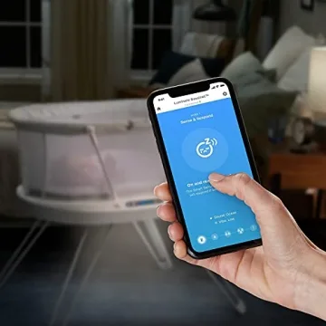 Fisher-Price Baby Bedside Sleeper Luminate Bassinet with Sound Detection plus Customizable Lights Music and Sounds for Newborns 0+ Months